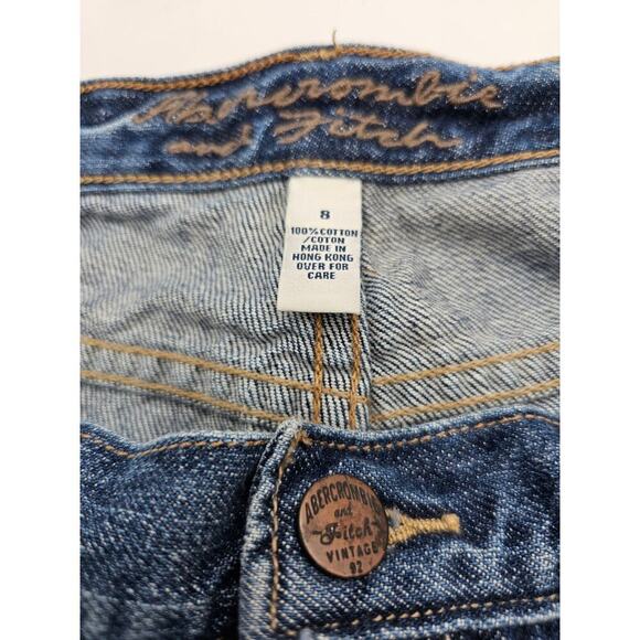 Abercrombie & Fitch Women's Size 8 Cotton Medium Wash Cuffed Bermuda Shorts - Picture 2 of 8